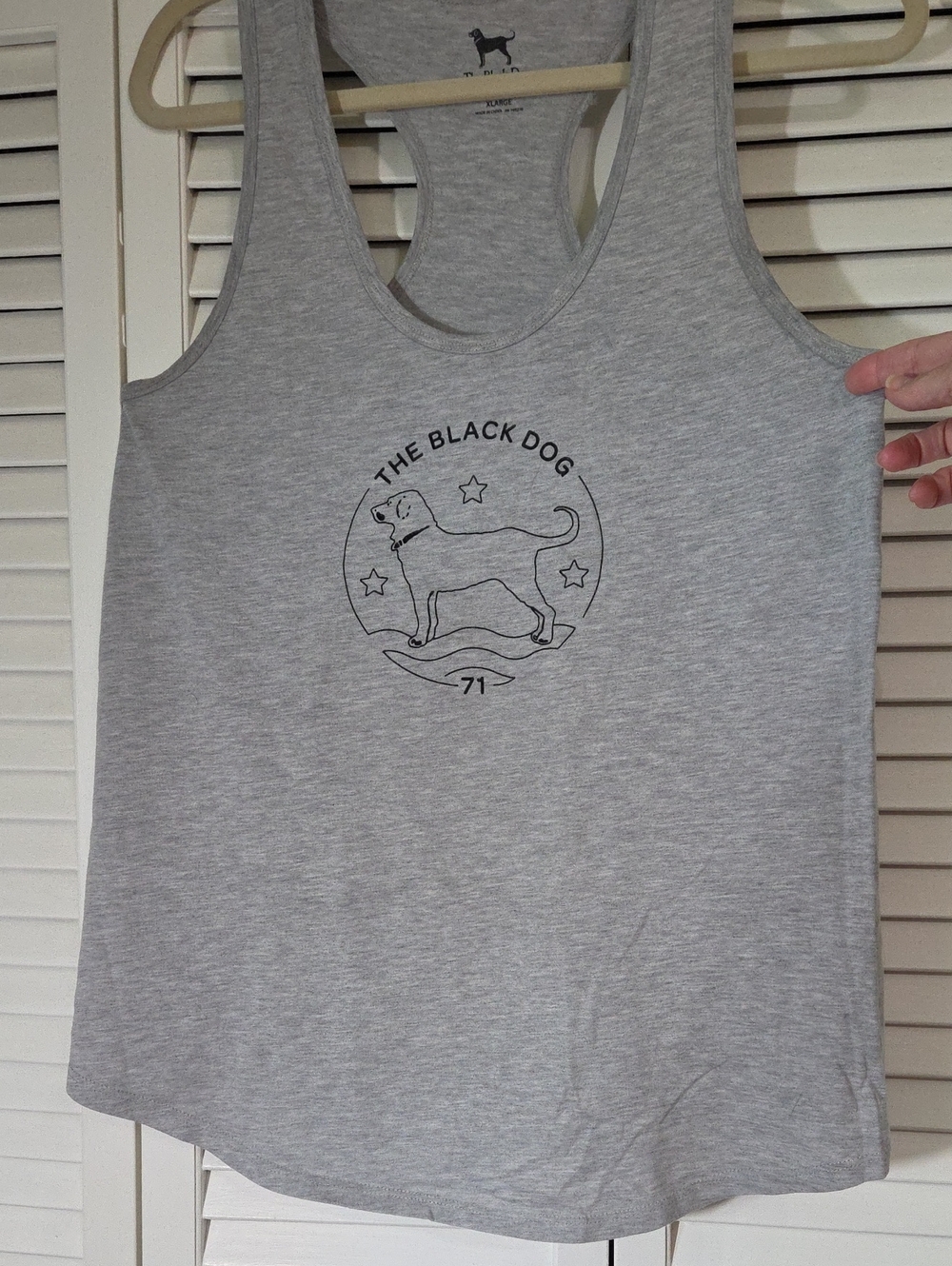 The Black Dog Light Grey Logo Racerback Tank